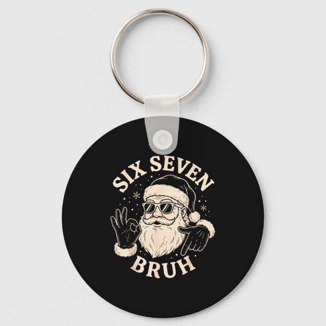 Porte-clés 67 Six Seven Bruh Funny Christmas Santa 6 7 Meme  (Recto)