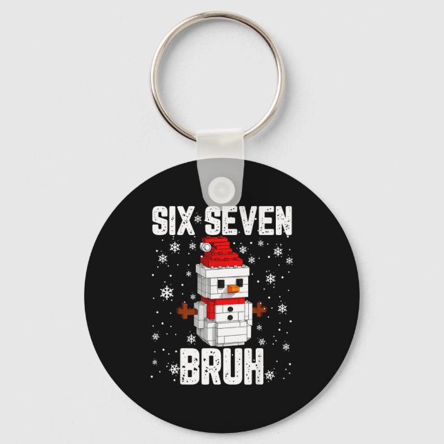 Porte-clés 67 Six Seven Bruh Snowman Building Blocks Christma (Recto)