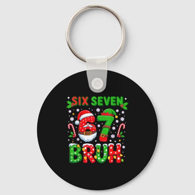 Porte-clés 67 Six Seven Burh Noël 6 7 Meme  (Recto)