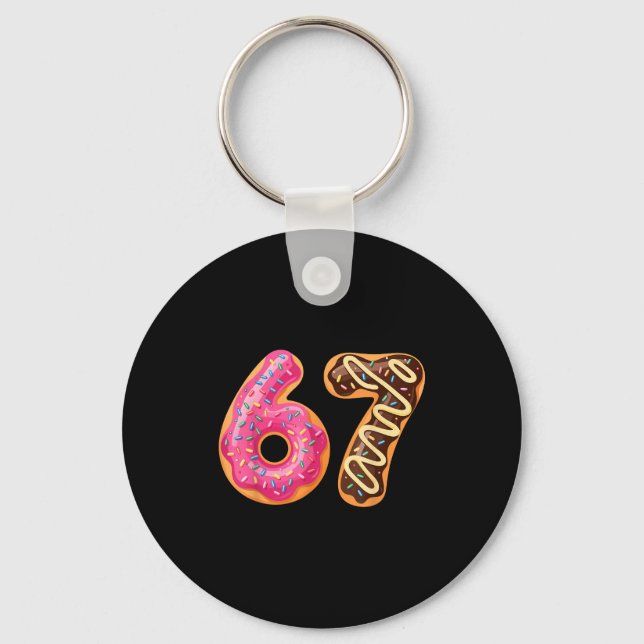 Porte-clés 67 Six Seven Donut Meme Funny Sweet Sprinkles  (Recto)