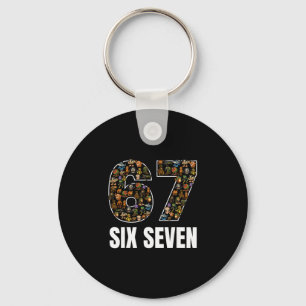 Porte-clés 67 Six Seven Italien Brainrot Gen Alpha Argot Mème