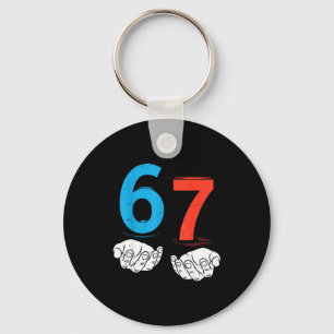 Porte-clés 67 Six Seven Mème Langue Génération Alpha 6 7 Main