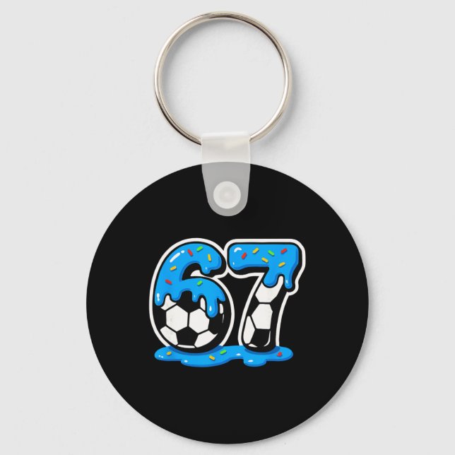 Porte-clés 67 Soccer Ice Cream Drip Brain Rot Meme  (Recto)
