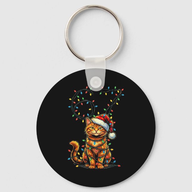 Porte-clés 67 Tabby Orange Cat Christmas Santa Hat Six Seven  (Recto)