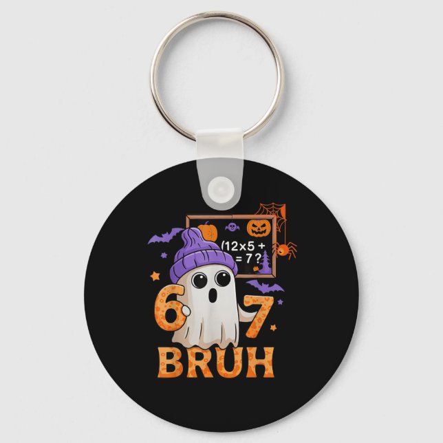 Porte-clés 67 Teacher Halloween Ghost Six Seven Meme Math Equ (Recto)