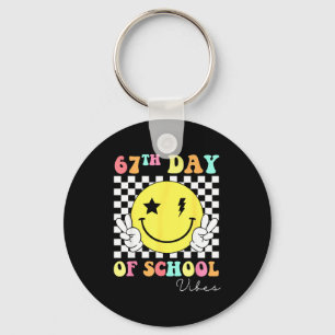 Porte-clés 67e jour de sourire à l'école visage 67 Six Sept M