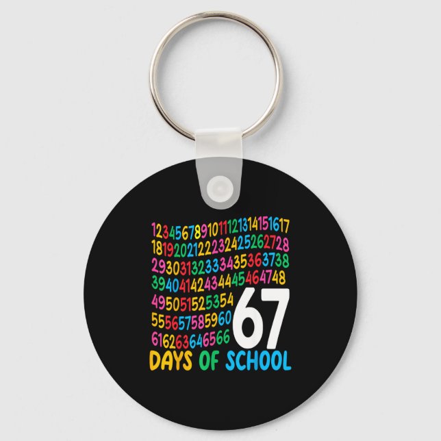 Porte-clés 67e jour d'école 67 nombres mathématiques enseigna (Recto)