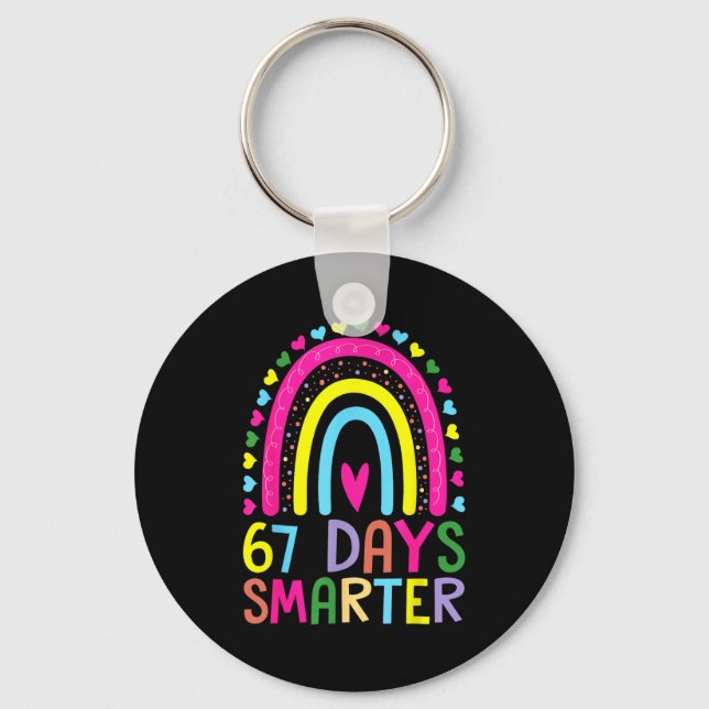 Porte-clés 67th Day Of School Teacher 67 Days Smarter Rainbow (Recto)