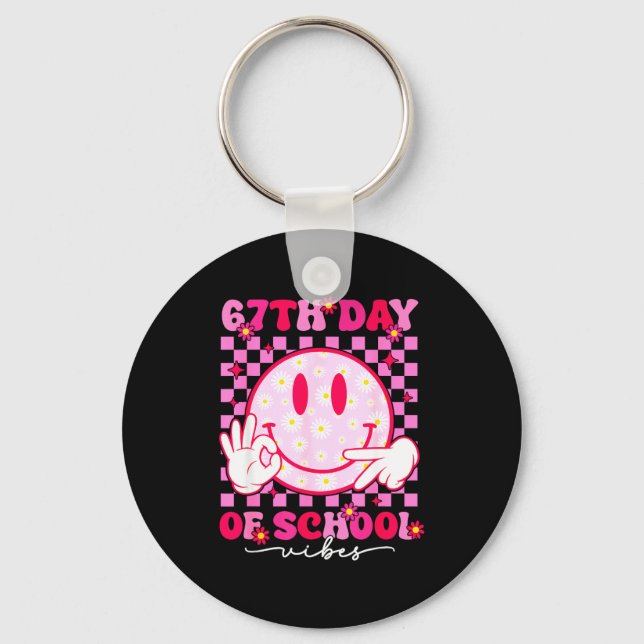 Porte-clés 67th Day Of School Vibes 67 Meme Cute Smile Face T (Recto)