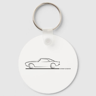 Porte-clés 68 Camaro dur dessus NOIR