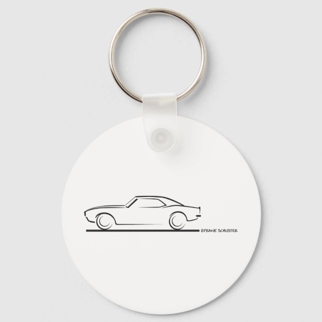 Porte-clés 68 Camaro dur dessus NOIR (Recto)