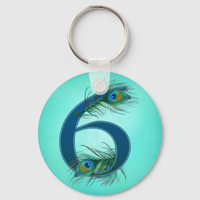 Porte-clés 6 / 6ème / 6ème anniversaire / numéro 6 (Recto)