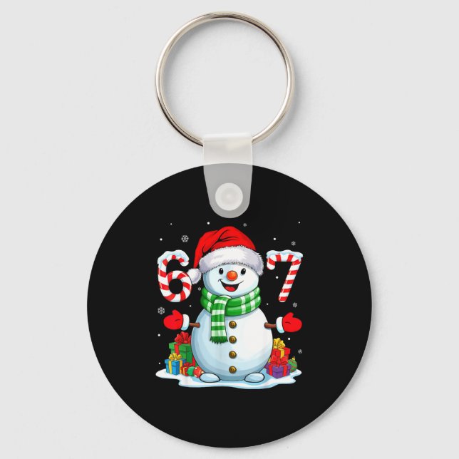 Porte-clés 6 7 Meme Christmas Funny Snowman Six Seven 67 Men  (Recto)