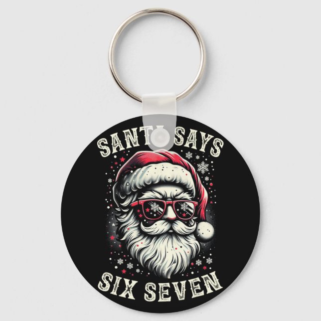 Porte-clés 6-7 Meme Noël Santa Six Sept Pourriture Cérébrale  (Recto)