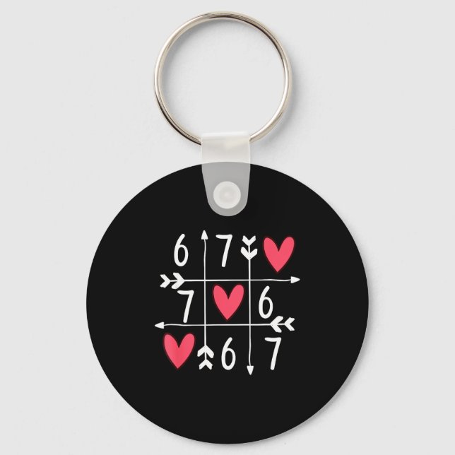Porte-clés 6 7 Meme Six Seven 67 Funny Xoxo Game Valentines D (Recto)
