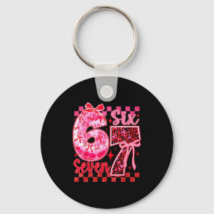 Porte-clés 6 7 Six Seven Mème Coquette Arc Cœur Léopard Vale