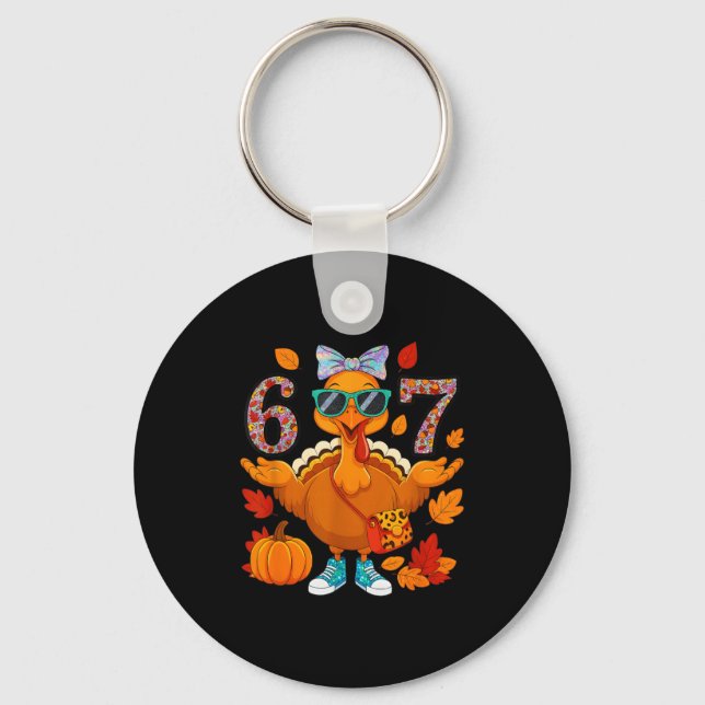 Porte-clés 6 7 Thanksgiving Turkey Sungles Bow Six Seven Meme (Recto)