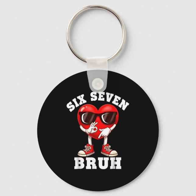 Porte-clés 6 7 Valentines Day Shirt Men Boys Funny Heart Meme (Recto)