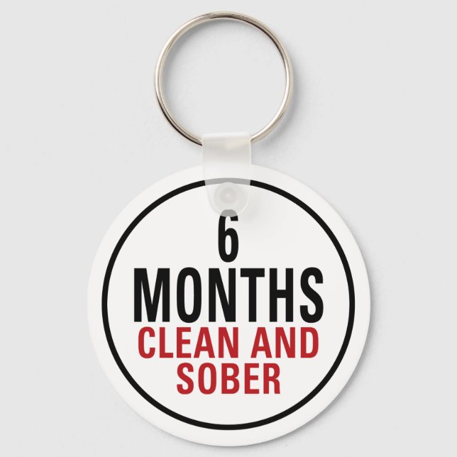 Porte-clés 6 Months Clean and Sober (Recto)
