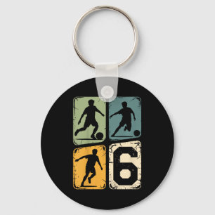 Porte-clés 6e anniversaire 6 joueur de football garçon filles