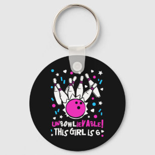 Porte-clés 6e anniversaire Filles Bowling Party mignonne Unbo