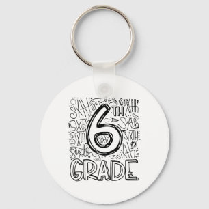 Porte-clés 6e Équipe de typographie de 6e année Enseignants C