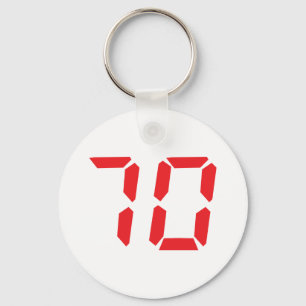 Porte-clés 70 70 réveil rouge numéro numérique