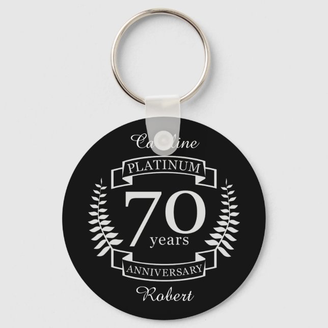 Porte-clés 70e ANNIVERSAIRE Mariage PLATINUM (Recto)
