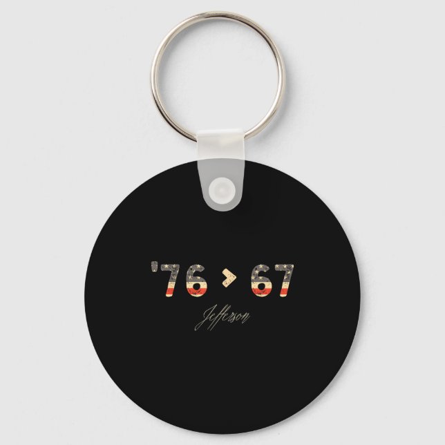 Porte-clés 76 > 67 Jefferson Six Seven Meme For Gen Alpha  (Recto)