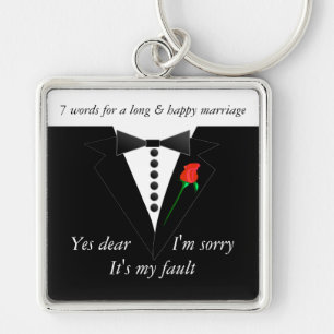 Porte-clés 7 Mots À Un Mariage Long Et Un Mariage Heureux