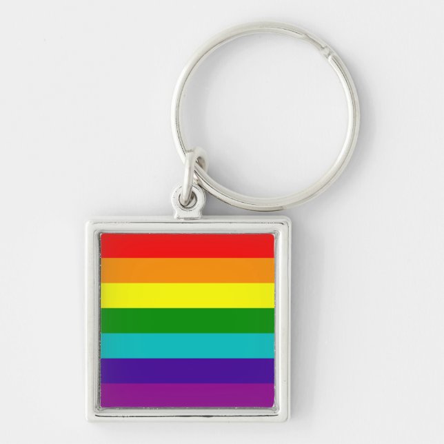 Porte-clés 7 Stripes Rainbow Gay Pride Flag Keychain (Devant)