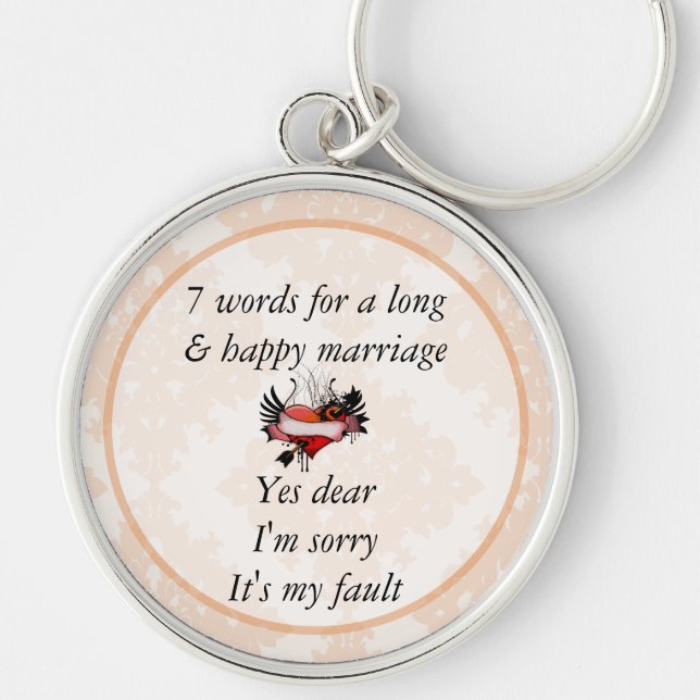 Porte-clés 7 Words To A Long Marriage & Happy Marriage (Devant)