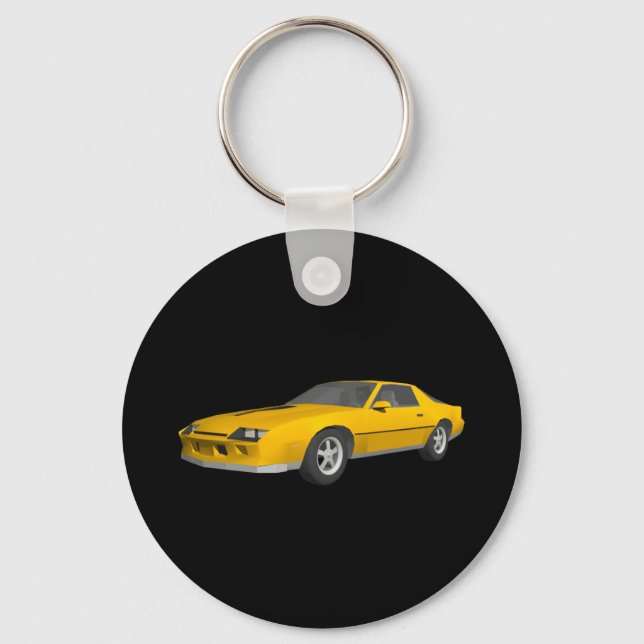 Porte-clés 80s Camaro Sports Car: 3D Model: Keychain (Recto)
