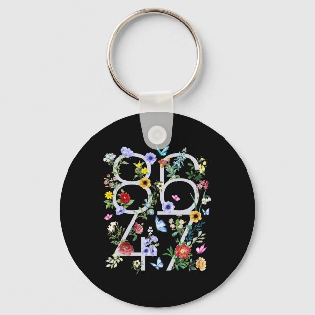 Porte-clés 8647 Subtle Anti Trump 86 47 Floral Boho Style 1 (Recto)