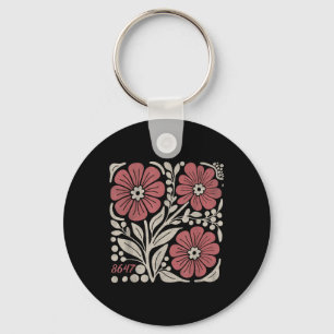 Porte-clés 8647 Subtle Anti Trump 86 47 Floral Boho Style _3