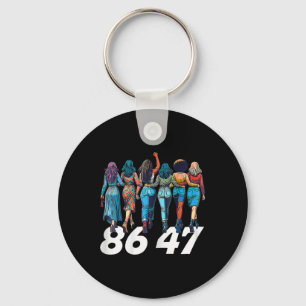 Porte-clés 86 47 Anti Trump Drôle Femmes Filles Retro 8647 Fl
