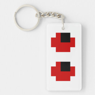 Porte-clés 8 bits Éffrayants yeux rouges