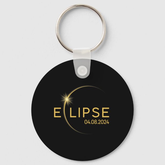 Porte-clés 8 Éclipse solaire totale 2024 (Recto)