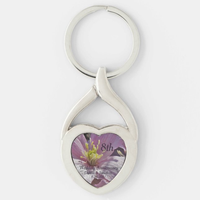 Porte-clés 8e anniversaire du Mariage (Devant)