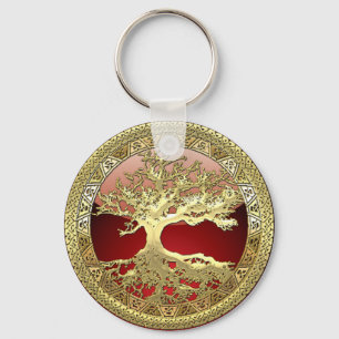 Porte-clés [90] Golden Celtic Tree of Life [3D]