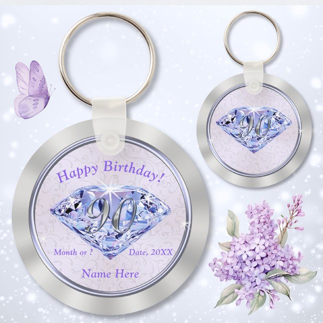 Porte-clés 90e anniversaire de fête favorise PERSONNALISÉ pou (90th birthday party favors. 90th birthday ideas for her. 90th birthday souvenirs. 90th birthday.)