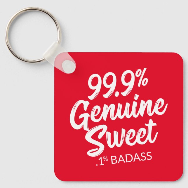 Porte-clés 99,9% Véritable Porte - clé sucré .1% Badass (Recto)