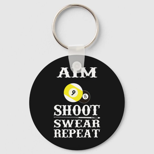 Porte-clés 9 Bal 8 Bal Tir Tir Sweat Répéter Billiards (Recto)