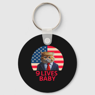 Porte-clés 9 Lives Baby Cat Trump 2024 Gagner Victory Winner 