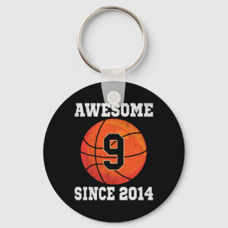 Porte-clés 9e anniversaire Basketball Lover 9 ans Vintage