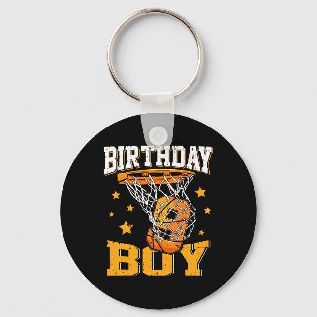 Porte-clés 9e anniversaire de basket-ball garçon 9 ans de bas (Recto)