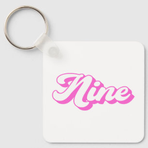 Porte-clés 9e anniversaire Retro Girl