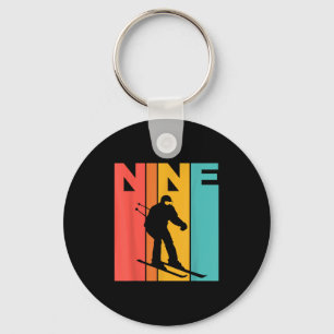 Porte-clés 9e anniversaire Retro Ski 9 ans Garçons Anniversai