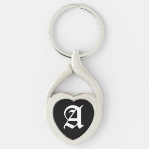 Porte-clés "A" Black Heart Keychain