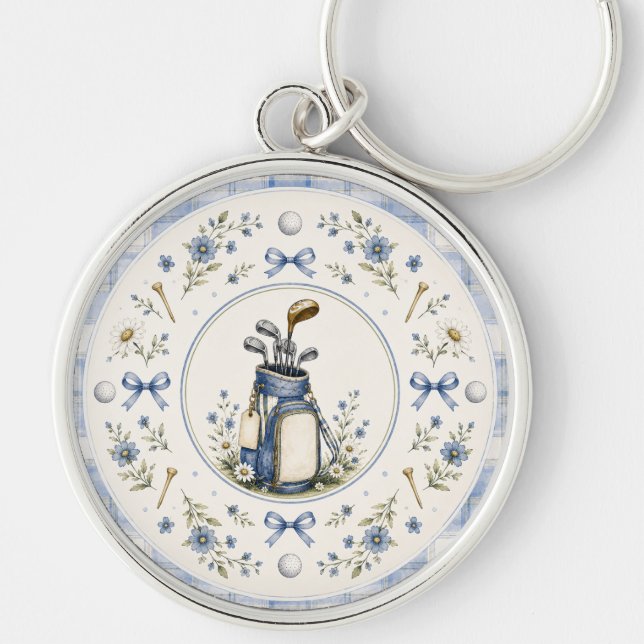 Porte-clés à blason de golf du Blue Teddy Bear Cou (Devant)